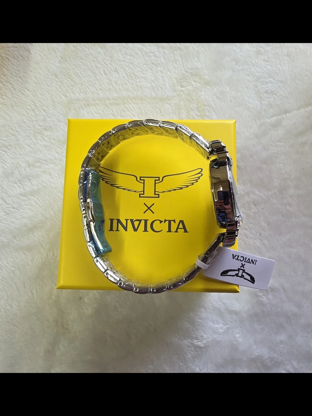 Invicta Silver Crystal Floral Accent Bracelet Watch 69111